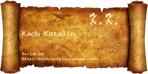 Kach Katalin névjegykártya